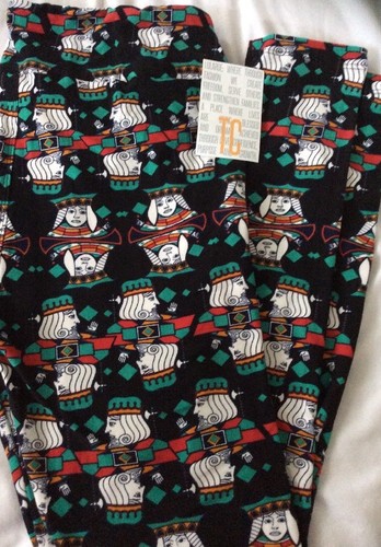 Leggings LuLaRoe Mosaic - Motif Renard, Hibou, Chat, Taille Tall & Curvy, Marron, Neuf