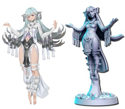 Oracle Miniature Priestess Anime Figurine for Tabletop RPG Like D & 5e