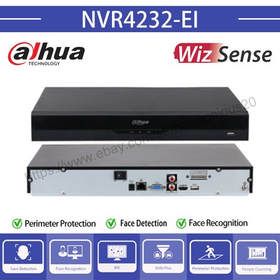 Dahua NVR4232-EI 32CH 2SATA WizSense SMD+Face Recognition Network Video Recorder