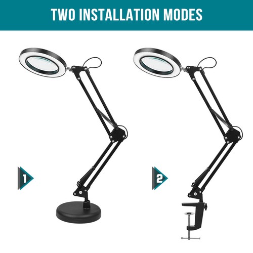 Lupe mit Licht und Ständer 10X, 2-in-1 stufenlos dimmbare LED-Schreibtischlampe - Bild 5 von 11