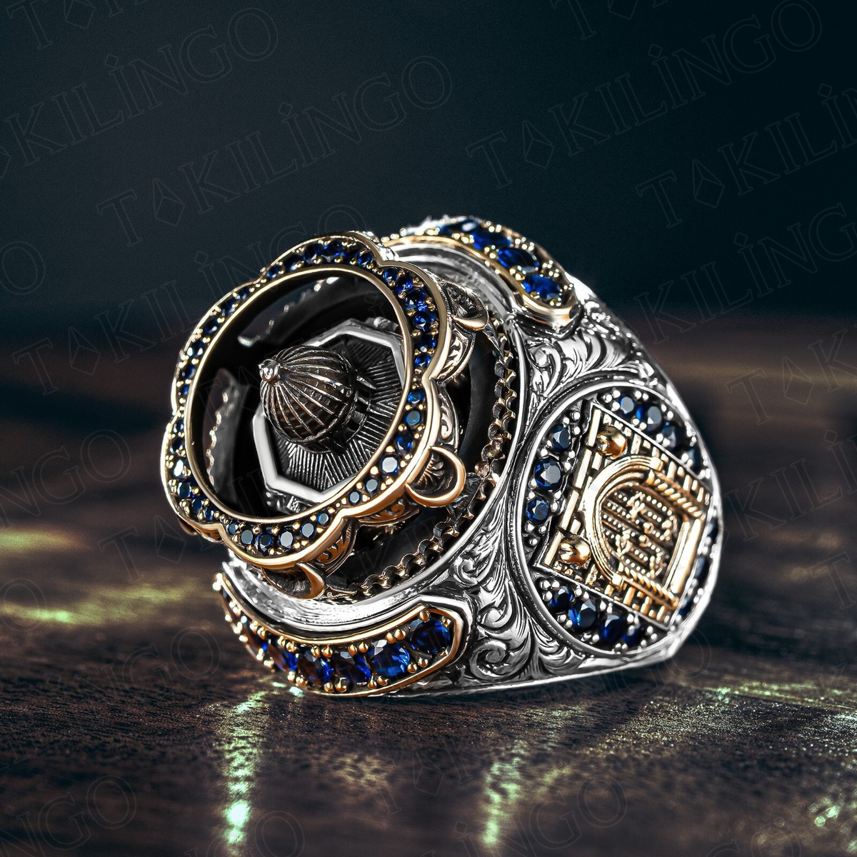 925 Sterling Silver Al-aqsa Mosque Motif Islamic Muslim Religious