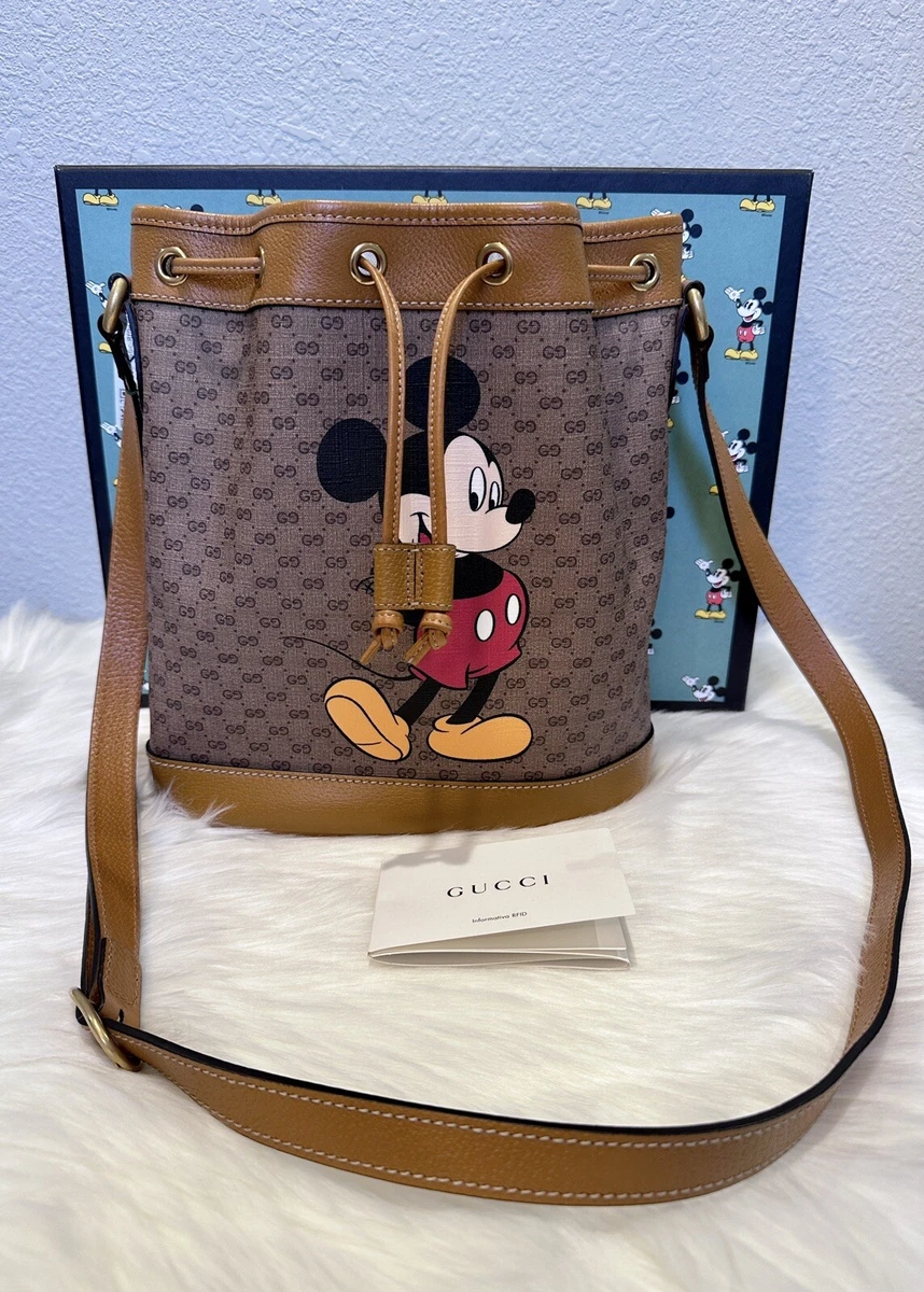 Gucci x Disney Micro GG Canvas Mickey Mouse Bucket Bag (SHF-23267) – LuxeDH