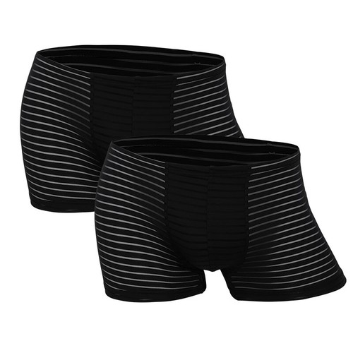 1/2/3 PCS Men Stretch Boxer Brief Trunks U Pouch Boxers Shorts Stripe Underpants - Picture 17 of 20