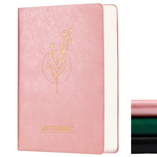 Aesthetic Lined Journal Notebook for Women,300 Pages Softcover Pink Flower