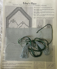 Margery Williams Needlepoint Kit Edna's Place 18 Ct Blue Mono Canvas Plus Fibers