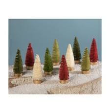Bethany Lowe - Christmas - Traditional Bottle Brush Trees Box S/10 - LC9590