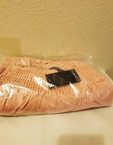 Eloquii Linen Blend Pink Blush Smocked Ruffle Mini Dress. Size 14/16 - Picture 3 of 11