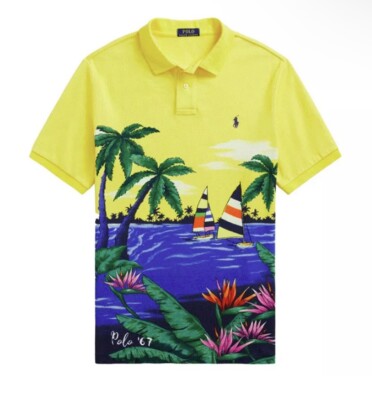 Polo Ralph Lauren Classic Fit Mesh Shirt XLT Tropical Sailing - Main Image