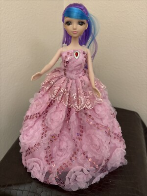 Digo Toys, Shantou, China, Doll With Purple/Blue Hair Pink Dress 12  Used