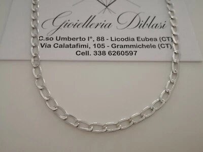 COLLANA Collier ORO BIANCO 18 Kt 750% Uomo Donna Unisex Maglia CATENA Girocollo