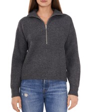 Vince Camuto 1/2 Zip Gray Sweater Women s Size Large