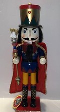 18  Wooden Chriatmas Nutcracker King In Red/blue/yellow With Wand