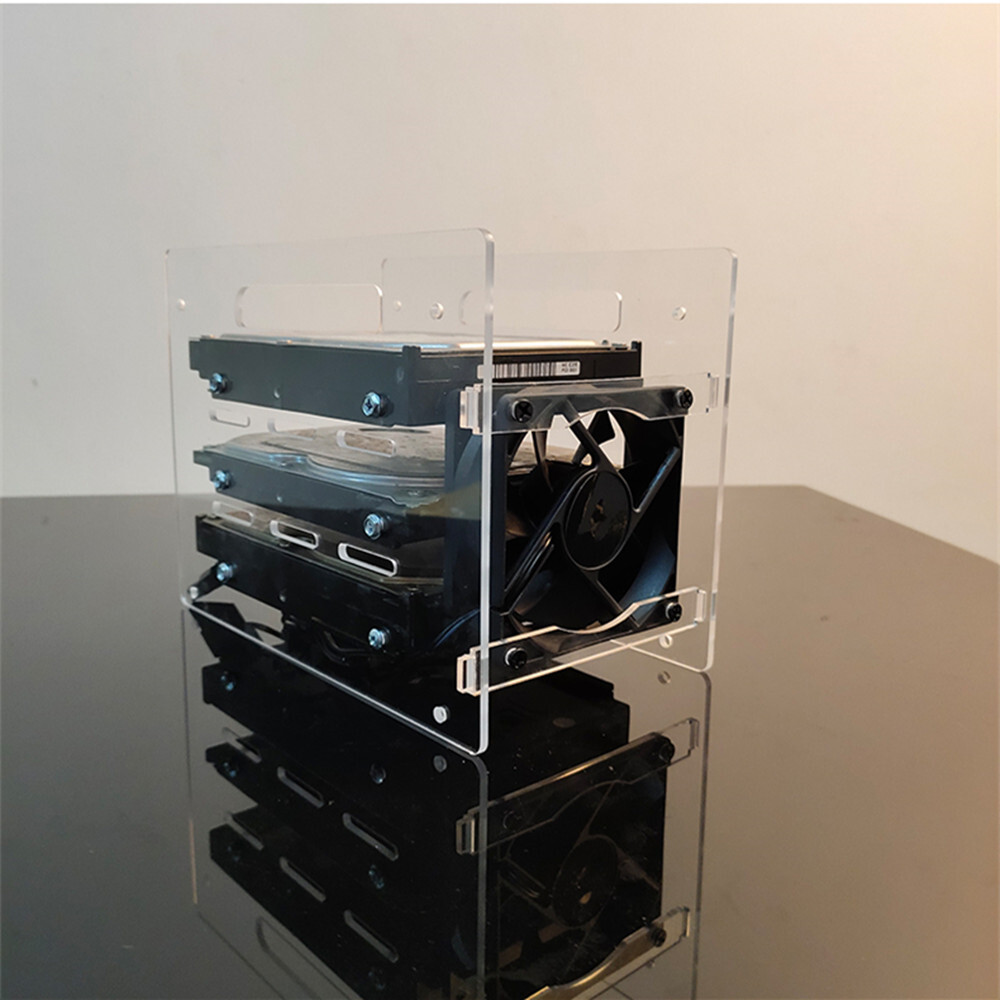 Clear Disk Test Bench Case Bracket DIY Enclosure Shelf Set Hard Drive 3.5
