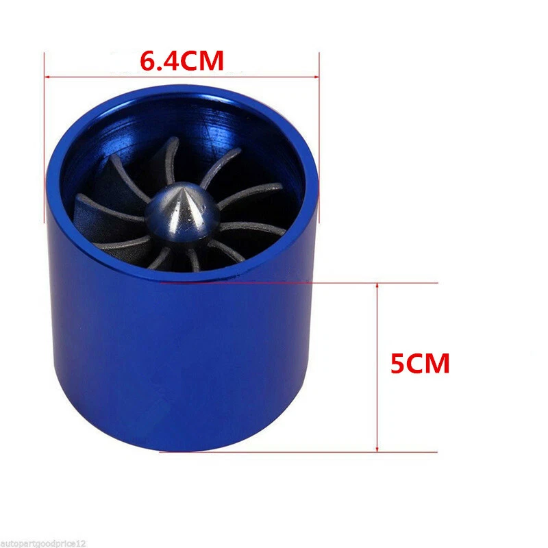 Turbonador de admisión de aire para automóvil cargador de turbina de ventilador único gasolina ahorro de combustible turbo Foto 3 de 4