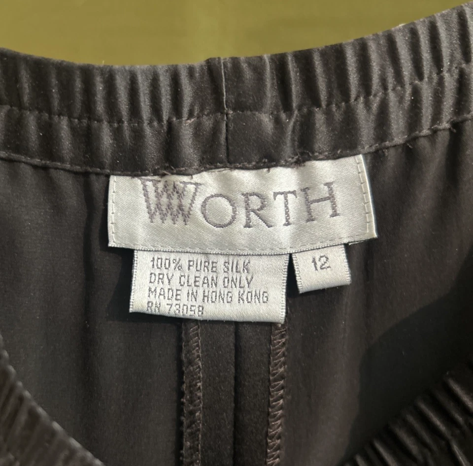 PANTALONES DE NOCHE DE VESTIDO DE SEDA NEGROS TALLA 12 DIGNOS Foto 3 de 3