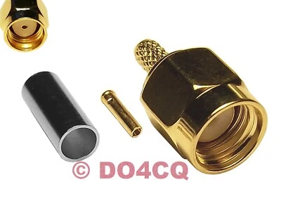 SMA Reverse Stecker (Teflon) Crimp für RG174 & RG316 - Funk & Wlan (J04E)