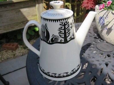 Große Royal Worcester Crown Ware Kaffeekanne - Mid Century - Scottie Wilson