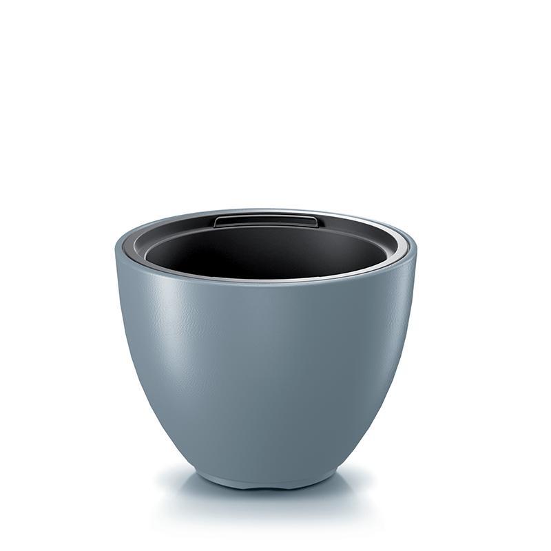 Vaso da fiori rotondo Heos DBHEM300 grigio chiaro con inserto