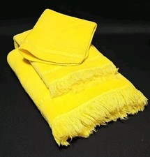 Vintage Cannon Royal Family 3 pc Towel Set Yellow 100%Cotton Made in the USA