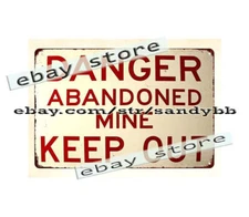 home decoration design Danger Abandoned Mine keep out metal tin sign
