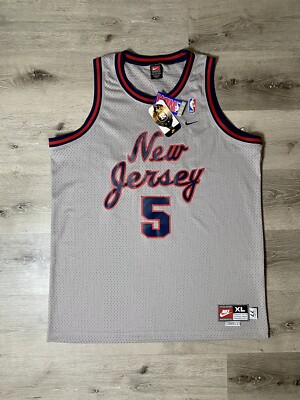 Vintage Nike new jersey nets jason kidd jersey Nba Rewind 77 signed Sz XL  Y2K