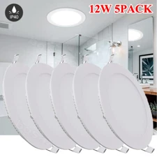 5Pack 6Inch LED Ceiling Lights Ultra-Thin Recessed Retrofits Kit 6000K Daylight