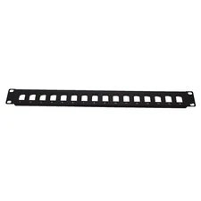16-Port Keystone Jack Blank Patch Panel Plate Cat5e Cat6 RJ45 19" Rack Mount 1U