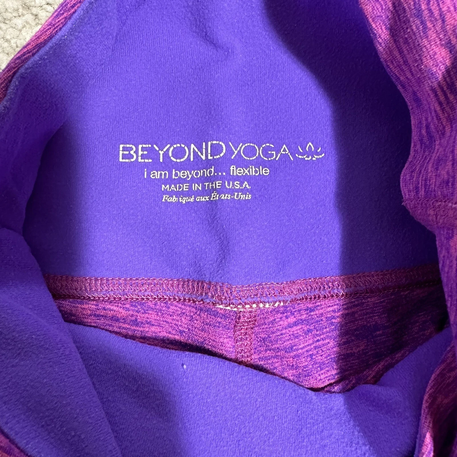 beyond-yoga high waisted stretch slit heel heathered leggings