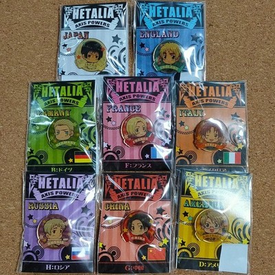 Hetalia Axis Powers Pins Full 8 Type Set A B C D E F G H Sammlerabzeichen
