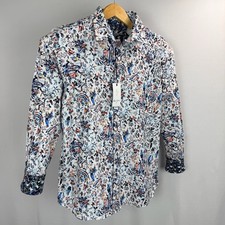 Robert Graham Button-Up Shirt Mens XL Gabe Paisley Floral Flip Cuff LS Stretch