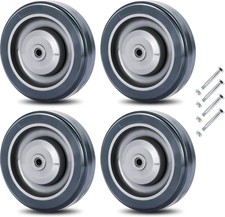 4 Pack Shopping Cart Replacement Wheels Kit 5-Inch Diameter Wheels with Axles Bo