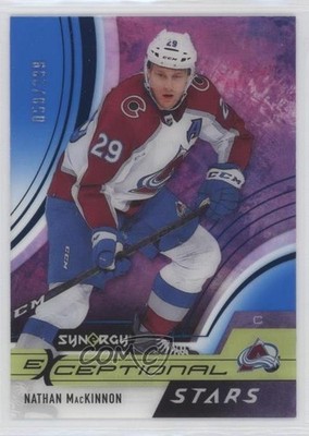 2021 Upper Deck Synergy Exceptional Stars Blue /299 Nathan MacKinnon #ES-NM mq5