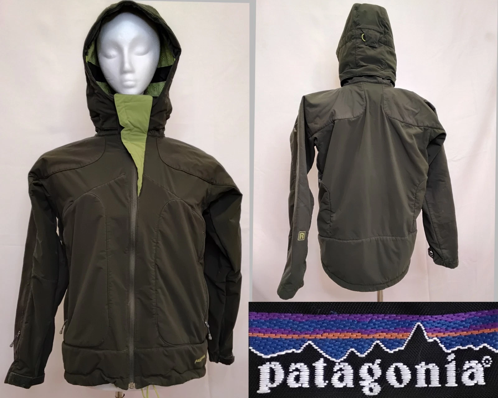 Patagonia Vapor Bowl Ski Jacket Men's Small Green Rare Vintage 2004