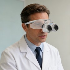 Lupa binocular quirúrgica dental + luz de cabeza LED