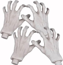 2Pairs Realistic Life Size Zombie Hands Halloween Props Indoor Outdoor Decoratio