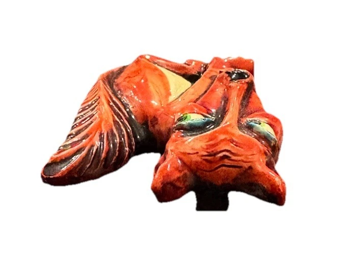 Vintage German Enamel Fox Brooch – Hand Painted Ceramic Pin Mid Century MCM - Image 4 of 4