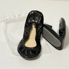 NEW The Storehouse Flats Foldable Leather Ballet Shoes Oil Black Patent Size 7