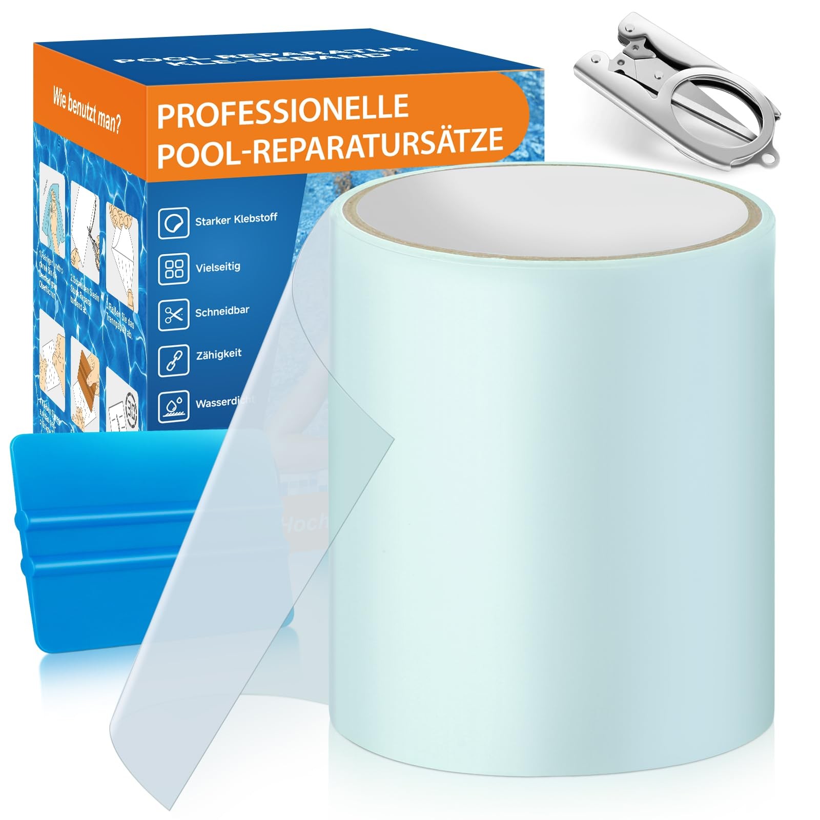 Toppe Piscina Fuori Terra AQhui | Nastro Adesivo PVC Subacqueo 2,5m