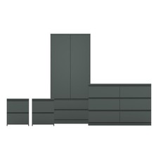 Vida Designs Denver 4 Piece Bedroom Furniture Set Chest of Drawers Wardrobe 