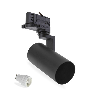 Stromschienenstrahler LED GU10 Madara Mini II 3-Phasen Adapter Alu | Schwarz