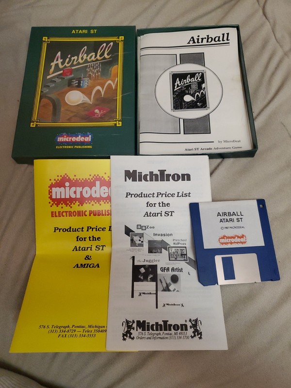 AIRBALL MICRODEAL 1987 Paul Shields Ed Scio ATARI ST