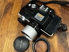 Vintage Minolta 110 Zoom SLR Film Camera 25-50mm f4.5 Rokkor Lens Case Cap Filtr