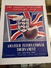 Vintage Amateur International Tournament Programme 1963
