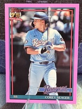2026 Topps Series 1 Corey Seager Pink 1991 Insert #T91-65 Rangers