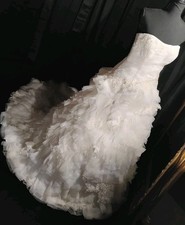 Galina Signature Sz 6  Ivory Wedding Gown Dress Organza Fluffy Bell Of The Ball 