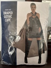 Draped Gothic Cape - Black - Gothic - Medieval - Costume - One Size
