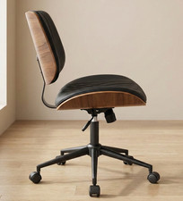 Eames Style Office Chair  Leather Seat Swivel chair - Send Offer & Save