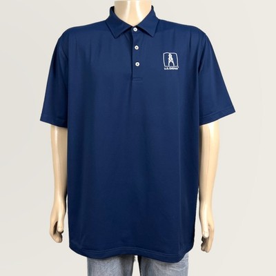 U.S. Energy Oil Derrick Men's 2XL Navy Blue Golf Polo Shirt Peter Millar Summer