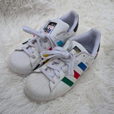 Adidas Youth 4 Superstar Rainbow Trefoil Stripes Girl's Boy's