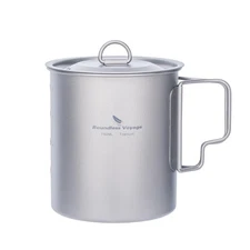 Boundless Voyage Titanium Single Walled Mug Outdoor Camping Cup Lightweight T...